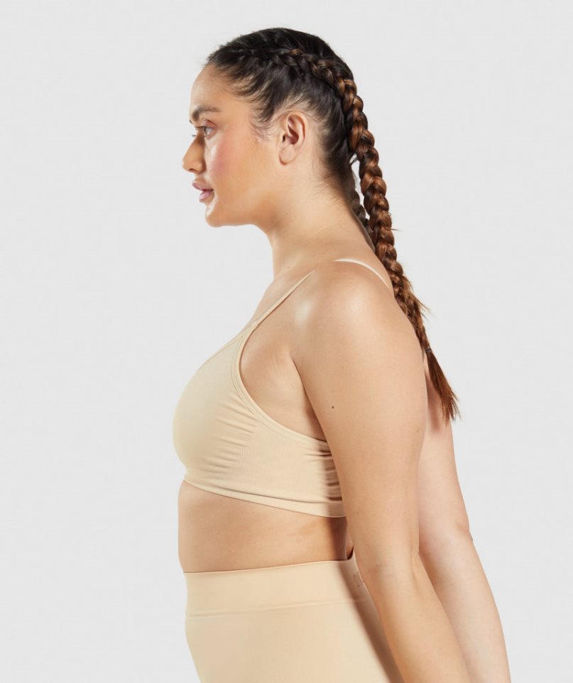 Bielizny Gymshark Seamless Low Neck Bralette Damskie Głęboka Brązowe | PL 042CYJ